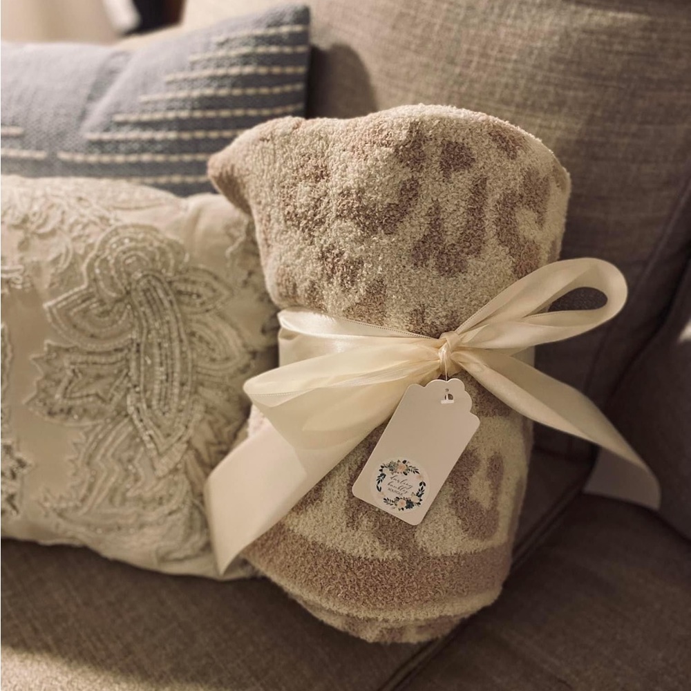 Leopard Blanket Beige Reversible